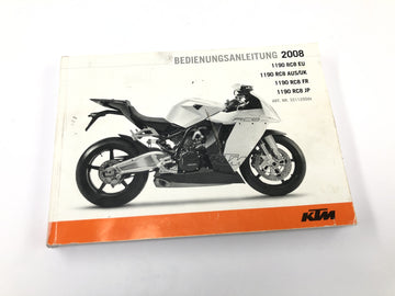 KTM 1190 RC8 [2008] – Használati útmutató Vezetői kézikönyv