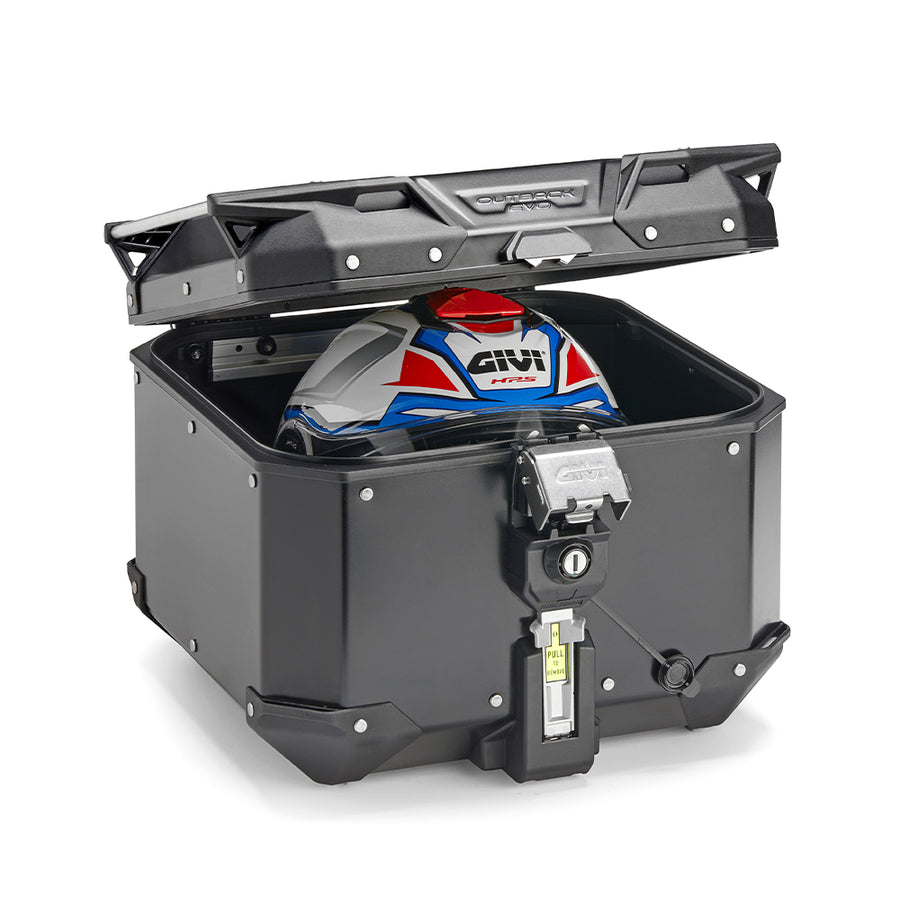 Alu-Topcase schwarz Trekker Outback EVO Monokey – 42 Liter / SMART SECURITY LOCK