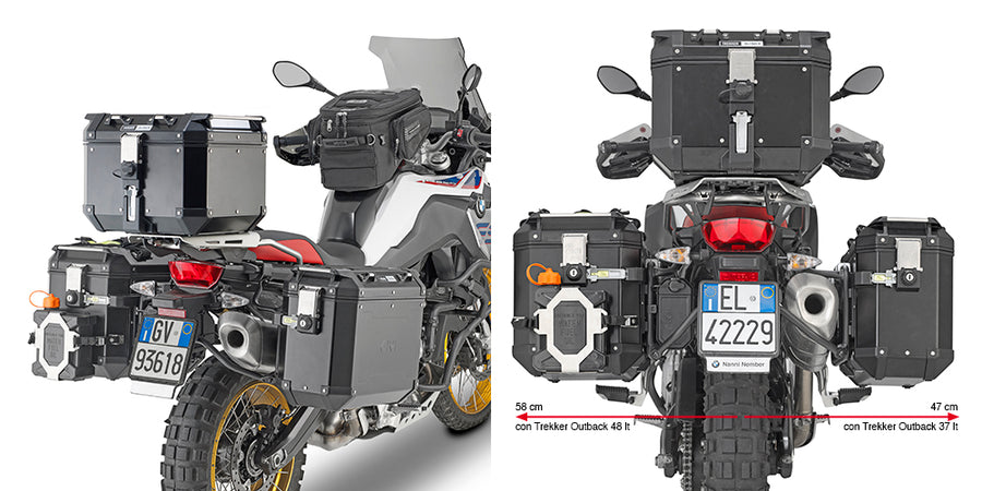 BMW F 800 GS [GIVI] - cső alakú acél oldalsó toktartó Trekker Outback MONOKEY® CAM-SIDE tok átmérője 18 mm