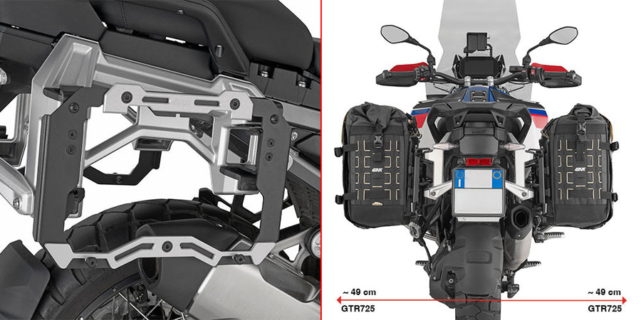 BMW R 1300 GS Adventure [GIVI] - Adapter feketére festett acélból és eloxált alumíniumból