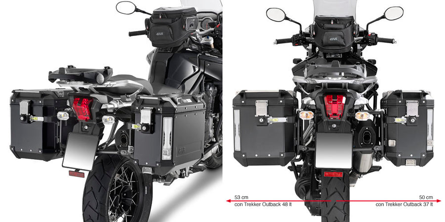 Triumph Tiger 1200 [GIVI] - cső alakú acél oldalsó toktartó Trekker Outback MONOKEY® CAM-SIDE tok átmérője 18 mm