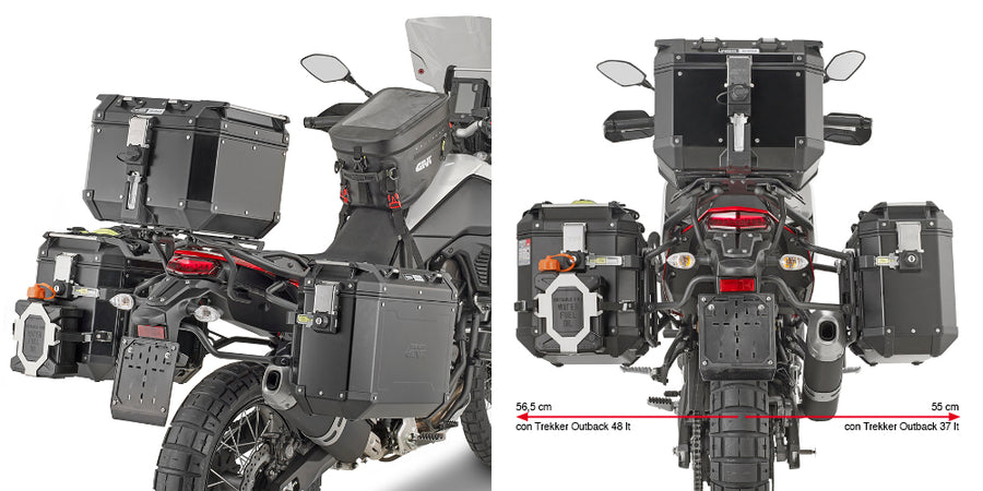 Yamaha Ténéré 700 [GIVI] - cső alakú acél oldalsó toktartó PL ONE-FIT a Trekker Outback MONOKEY®-hez