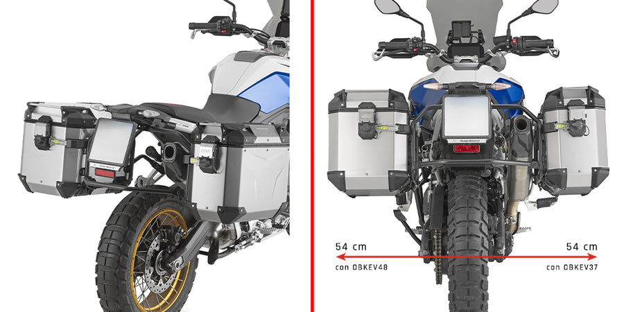 BMW F 900 GS [GIVI] - PL ONE-FIT cső alakú acél oldalsó toktartó a Trekker Outback MONOKEY® CAM-SIDE konfigurációhoz