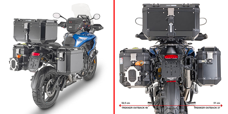 Triumph Tiger 1200 GT / GT Pro [GIVI] - PL ONE-FIT cső alakú acél oldalsó toktartó a Trekker Outback MONOKEY®-hez