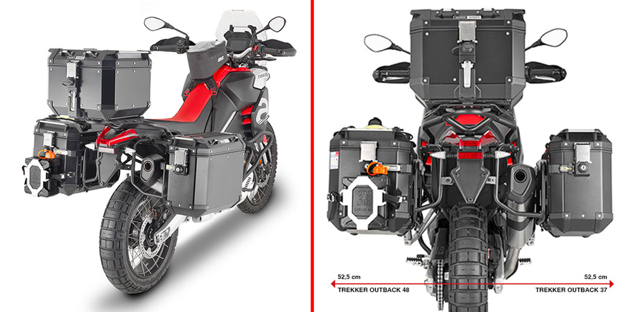 Aprilia Tuareg Rally 660 [GIVI] - cső alakú acél oldalsó toktartó PL ONE-FIT a Trekker Outback MONOKEY®-hez