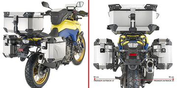 Suzuki V-Strom 800 SE [GIVI] - PL ONE-FIT cső alakú acél oldaldoboztartó, jobb oldali eltolással a trekkerekhez