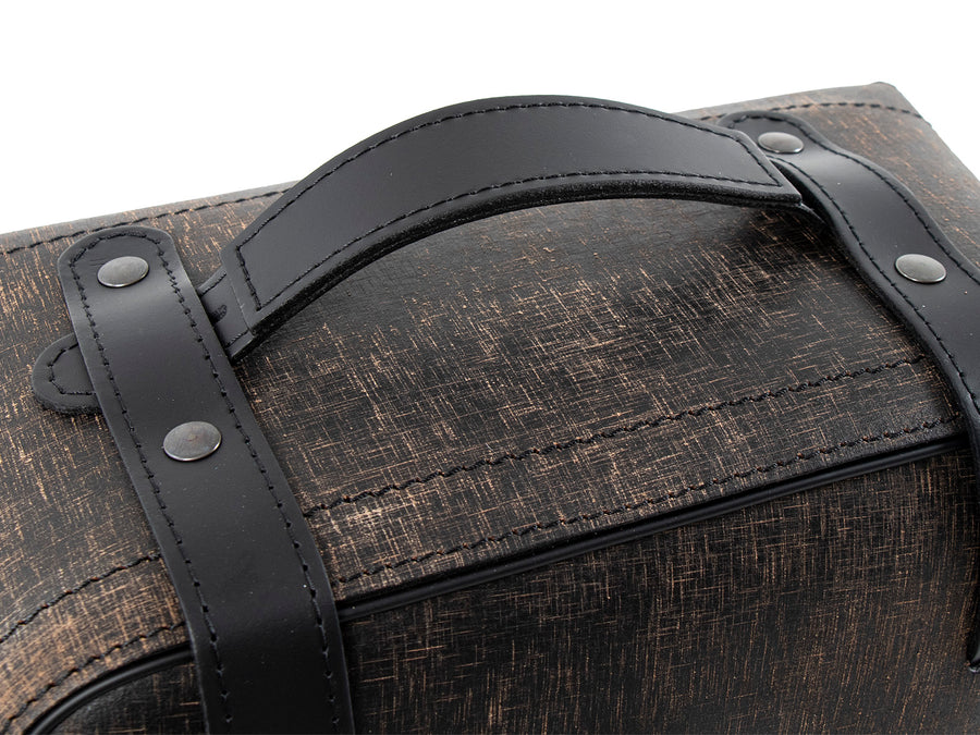 Motoros táska [Hepco & Becker] - bőrtáska készlet Rugged Cutout 19 L incl. gyorskioldó - barna - kivágás