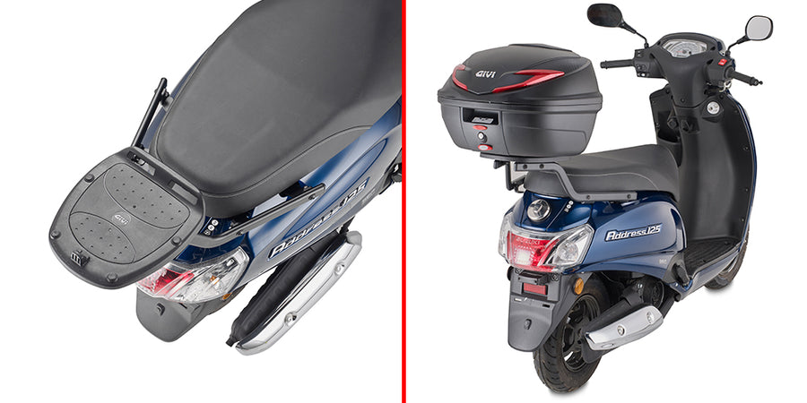 Suzuki Address 125 [GIVI] - Topcase tartó MONOLOCK® tokokhoz, használja a tokba szállított MONOLOCK®-t