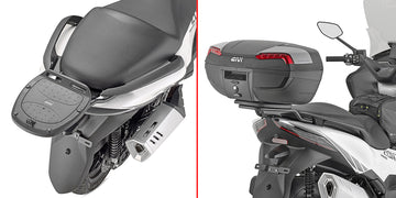 Zontes E 368 [GIVI] - Topcase tartó MONOLOCK® tokokhoz, használja a tokban található MONOLOCK® lemezt