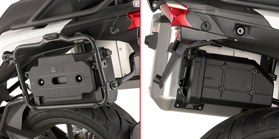 Benelli TRK 502 [GIVI] - Készlet az S250 szerszámosládának a PL8712 tartóra szereléséhez, az S250-hez és a tartóhoz szerelhető