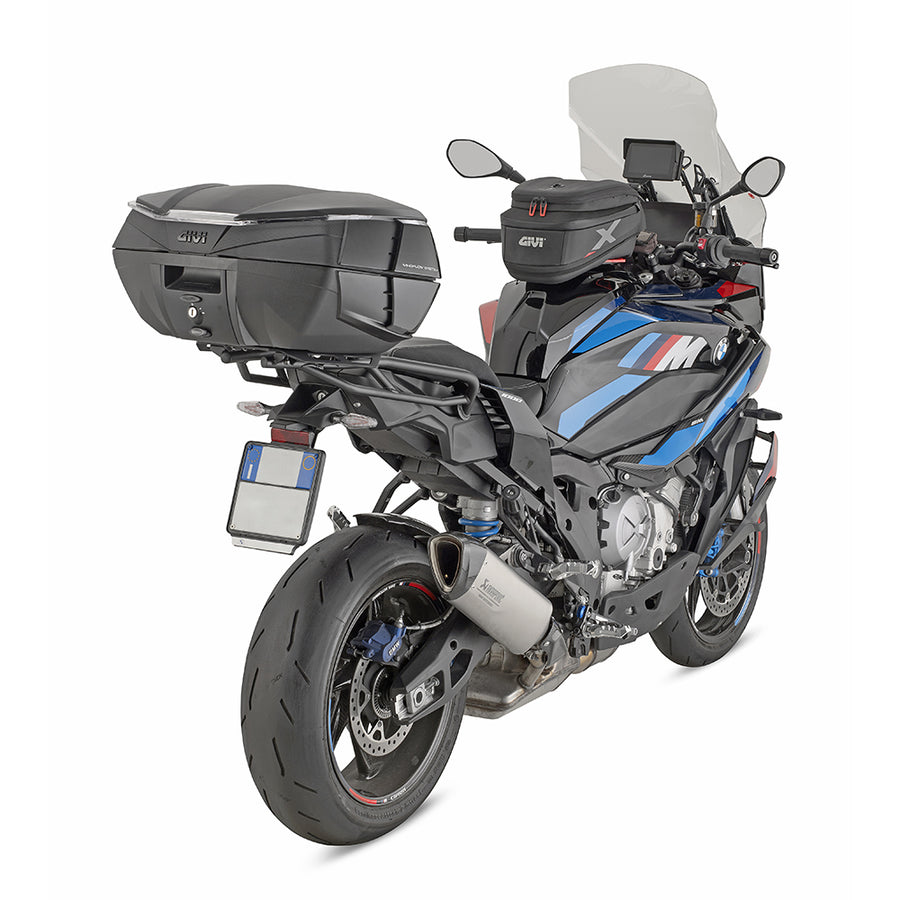 V49 AIR Monokey Topcase mit Wingflow System – schwarz, mit getöntem Reflektor, 49 Liter
