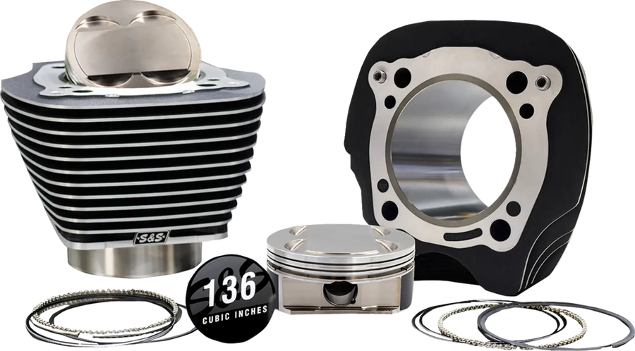 Harley-Davidson FLHCS 1923 Softail Heritage Classic 117 [2025] - 132" Hochverdichtungs- / 136" Big Bore Kit – Oberfläche: Schwarz, Hervorgehobene Lamellen – Merkmal: 0,00 cm³ Kuppelvolumen – Bild 1