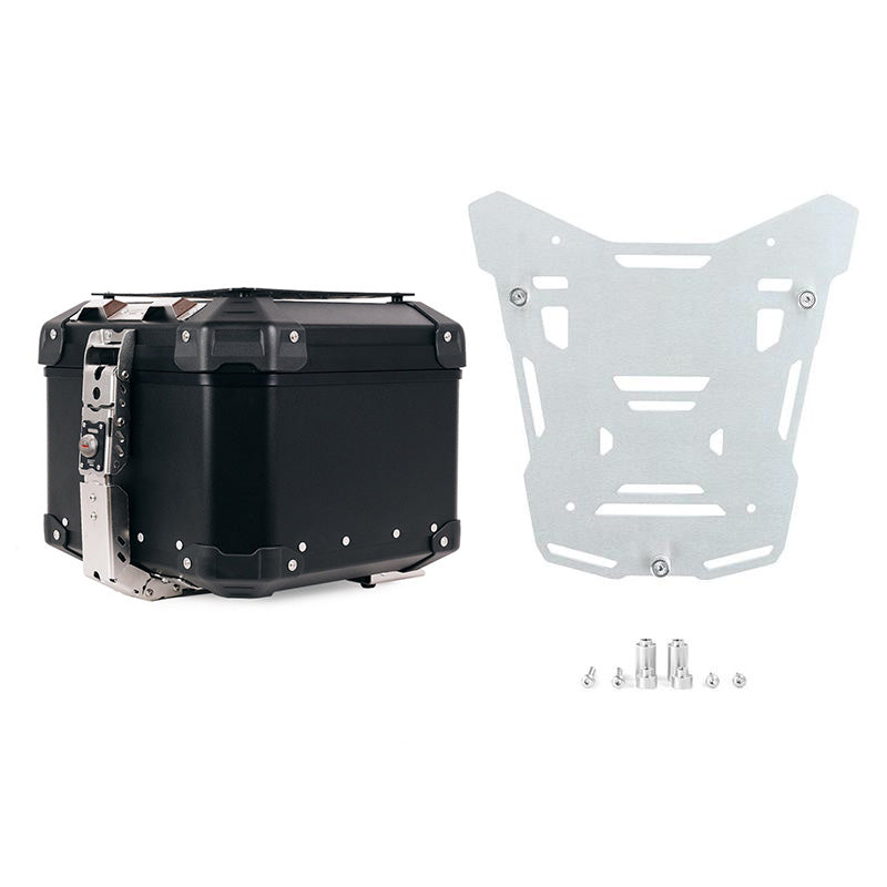 BMW R 1300 GS [2024–2026] - Atlas 44L Universal-Aluminium-Topcase + Atlas Silver Topcase-Platte für Original-Gepäckträger der