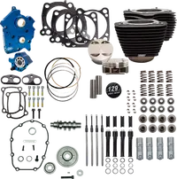 Harley-Davidson FLHCS 1923 Softail Heritage Classic 117 [2026] - 129" Power Package Motorleistungs-Kit – Oberfläche: Schwarz, Hervorgehobene Lamellen – Merkmal: Schwarze Stößelstangenrohre – Bild 4