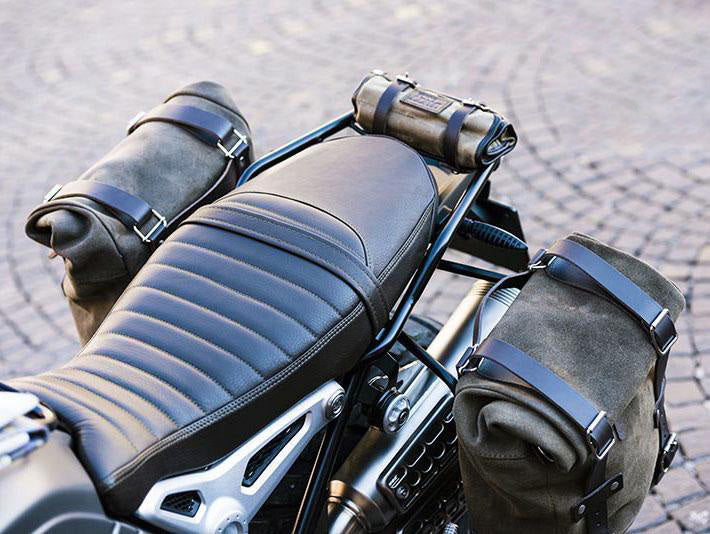 BMW R nineT 1200 Urban G/S (alacsony kipufogógáz) [2017-2023] - Bőr oldaltáska + NineT dupla váz