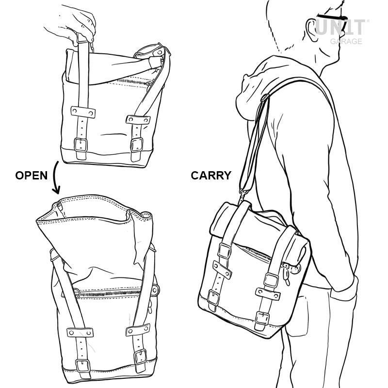BMW R 1200 GS ADV LC [2014-2018] - Seitentasche Scram aus Spaltleder 22L-30L + rechter Rahmen GS LC