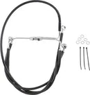 Harley Davidson Flhr [DRAG SPECIALTIES] – Fekete vinyl meghosszabbított fékvezeték készlet