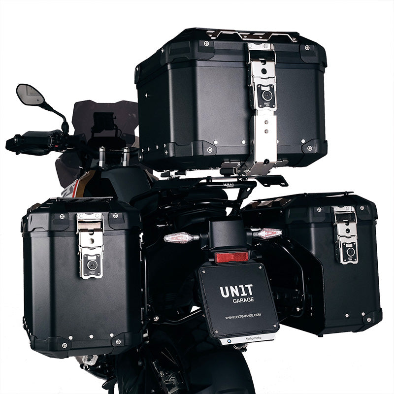 BMW R nineT 1200 Roadster [2014-2023] - Atlas Aluminium-Seitenkoffer-Set 48L+41L + Rahmen für Taschen aus Aluminium Atlas