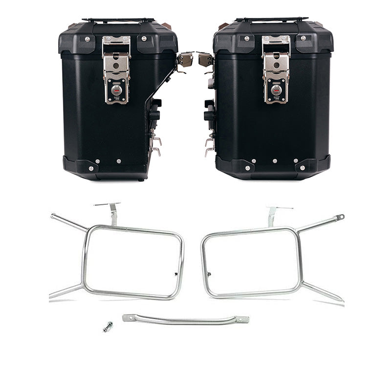 BMW R nineT 1200 Racer [2017-2020] - Atlas Aluminium-Seitenkoffer-Set 48L+41L + Rahmen für Taschen aus Aluminium Atlas