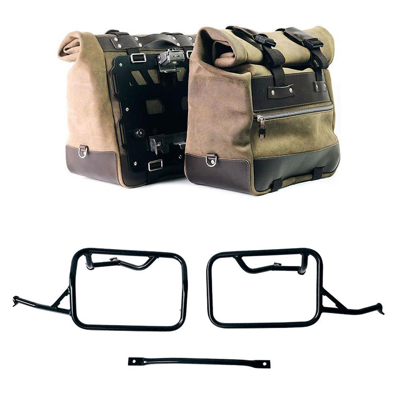 BMW R 12 nineT [2024-2026] - Paar Cult-Seitentaschen aus Spaltleder 40L - 50L + Aluminiumplatte + Rahmen für Aluminiumtaschen