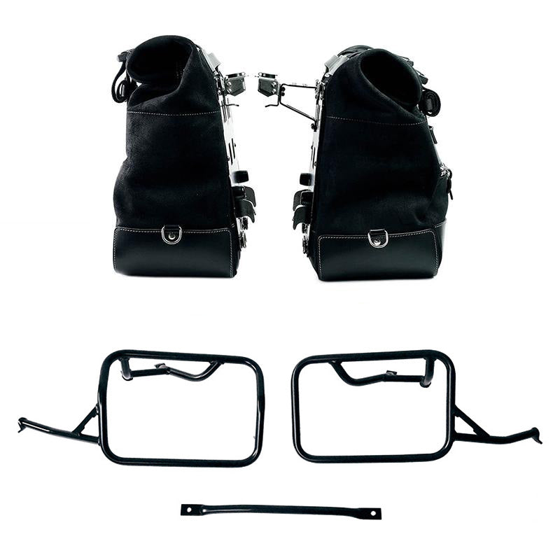 BMW R 12 nineT [2024-2026] - Paar Cult-Seitentaschen aus Spaltleder 40L - 50L + Aluminiumplatte + Rahmen für Aluminiumtaschen