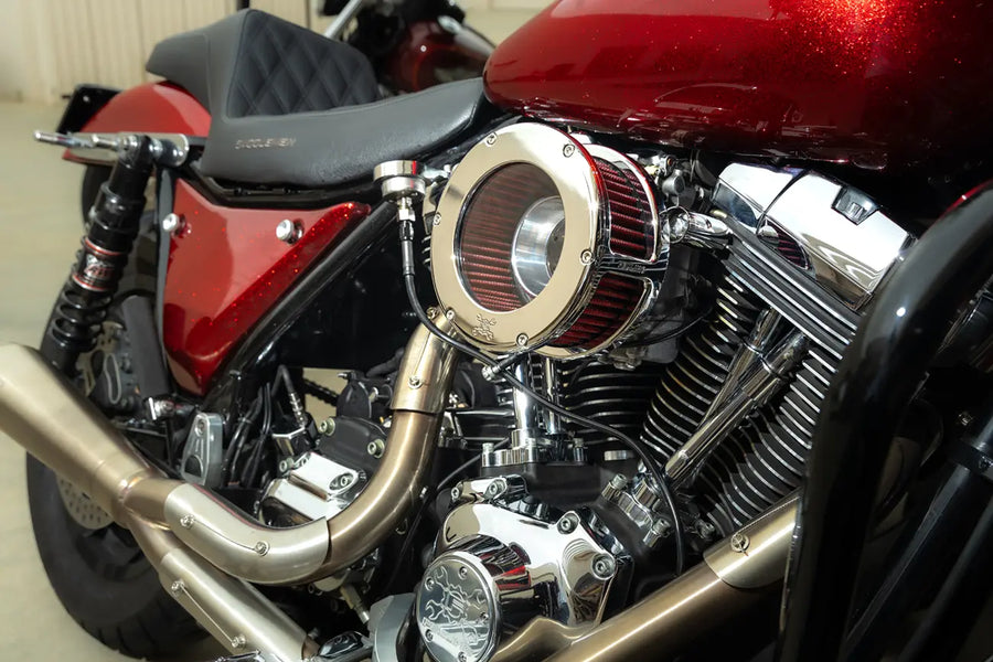 Harley-Davidson FLHCS 1923 Softail Heritage Classic Solo 117 [2026] - BA légszűrő készlet - Kivitel: króm, piros, átlátszó - 2. kép