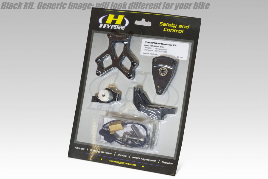 Honda CBR 650 F [HYPERPRO] – Kormány lengéscsillapító rögzítőkészlet, fekete (MK-HO06-T010-B)
