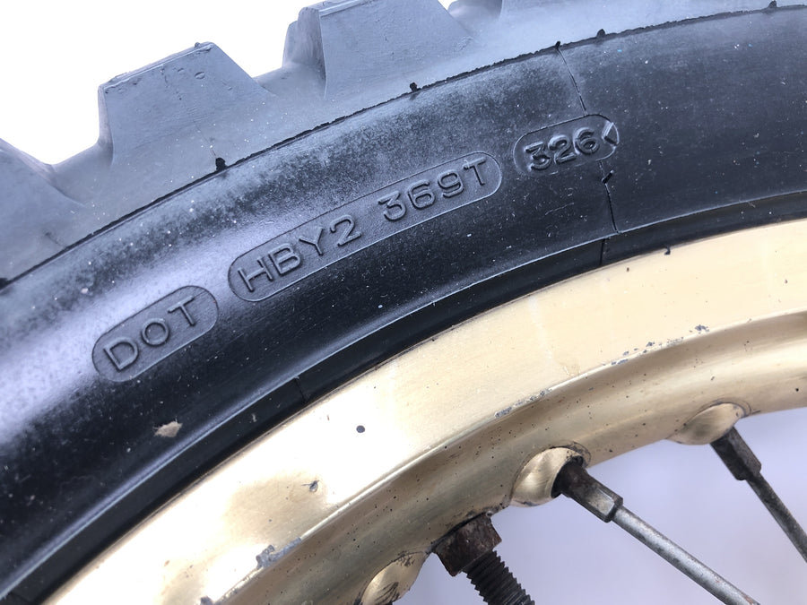Yamaha XT 500 1U6 [1981] - Hátsó kerék felni arany küllős kerék 1,85 x 18" dobfékkel