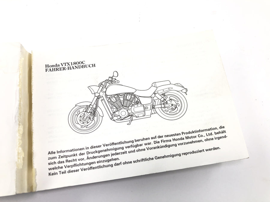 Honda VTX 1800 SC46 [2004] - Vezetői kézikönyv Kezelési útmutató Csak német nyelvű használati útmutató