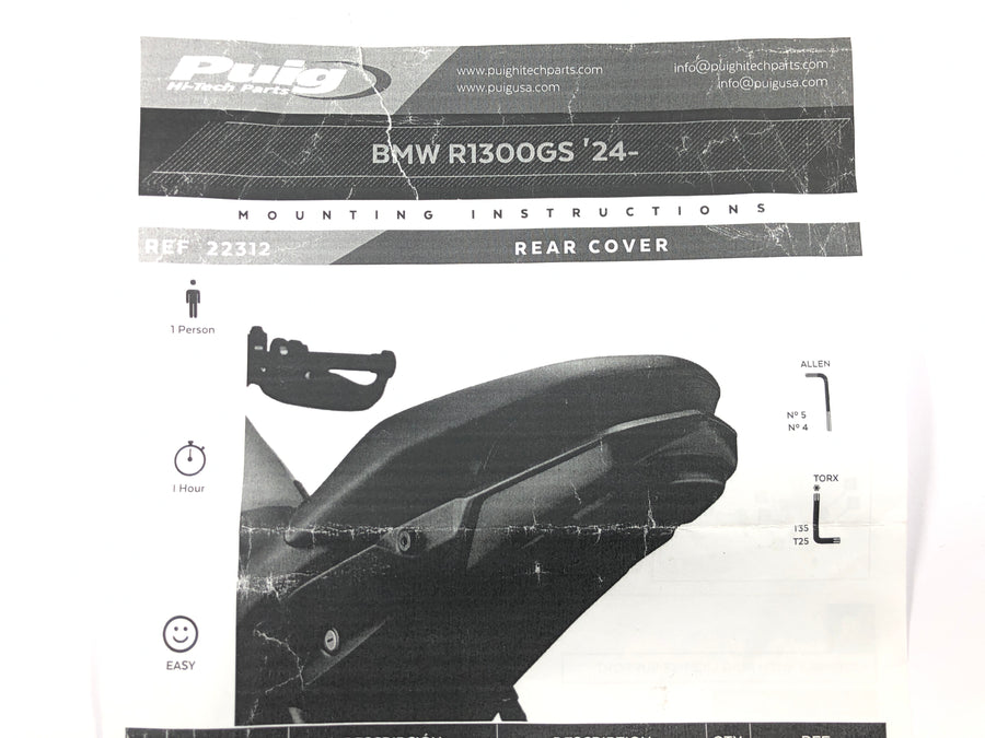 BMW R 1300 GS [2025] - Hátsó burkolat hátsó burkolat matt fekete
