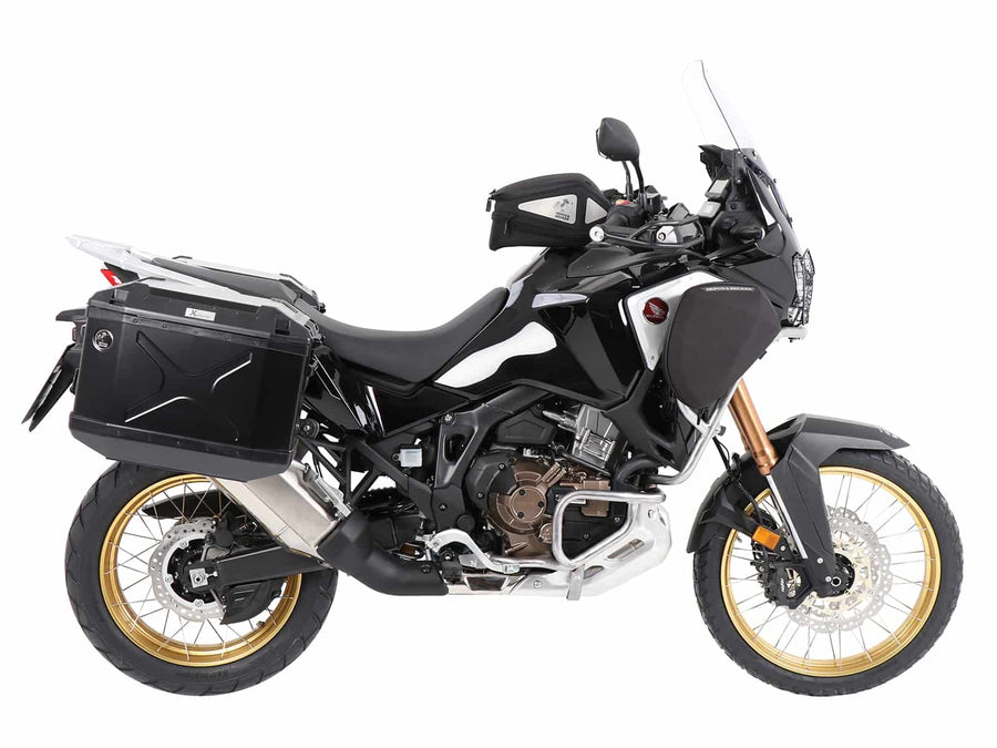 Honda CRF 1100 L Africa Tw [2024-2026] - Táratartó készlet Kivágott rozsdamentes acél tartóval együtt Xplorer Cutout fekete táska szett