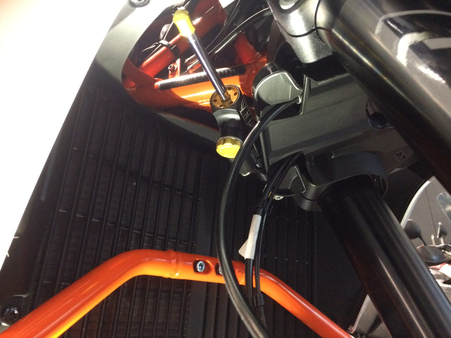 Ktm 1090 ADVENTURE R, 1190 ADVENTURE +6 [HYPERPRO] - Kormány lengéscsillapító rögzítőkészlet, fekete (MK-KT11-B002-B)