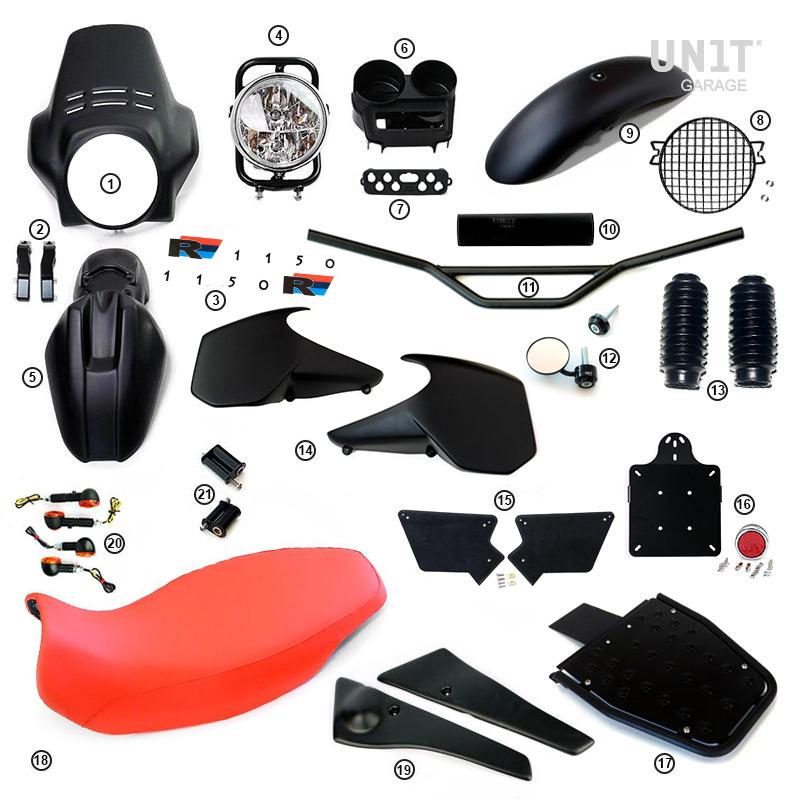 BMW R 1150 R [2000-2006] - PRO Kit mit Tankseitenverkleidungen (Mattschwarz)